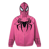 Pink Spiderman Zip Up Hoodie