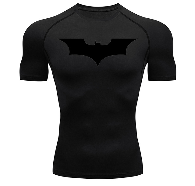  Superhero Compression Sports Shirt, Men's Short Sleeve